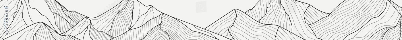 Black and white mountain line arts wallpaper, luxury landscape background design, board 2