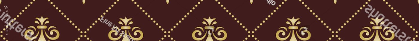 Seamless pattern. Modern geometric brown and golden ornament with royal lilies., board 2